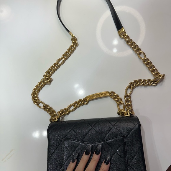 Caviar Quilted Mini Bracelet On Chain Flap - Picture 10 of 12